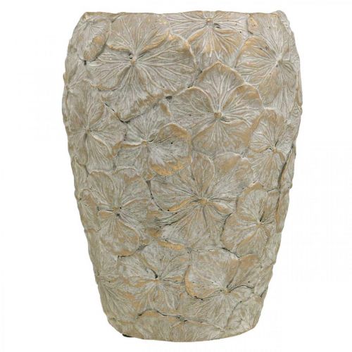 Floristik24 Dekorativt kruka blommönster, betongvas gyllene vintage look Ø18cm H24cm