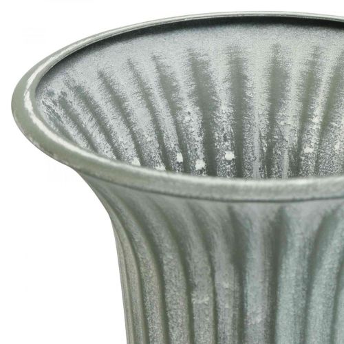 Floristik24 Dekorativ vas vintage kopp vas bägare vas grå H21,5cm Ø15cm