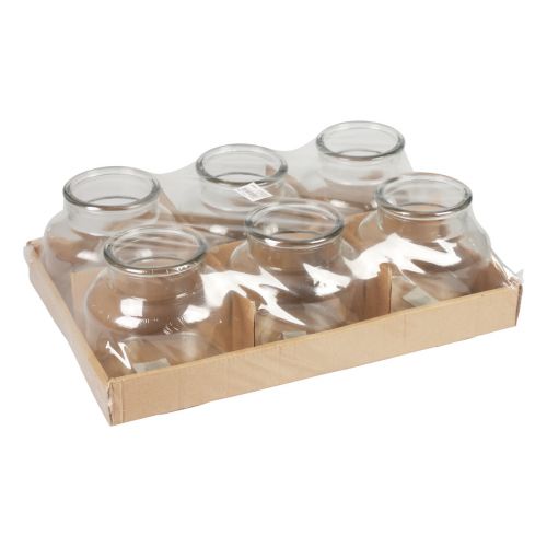 Floristik24 Minivaser glasdekoration retro glasvaser Ø12cm H12cm 6 st