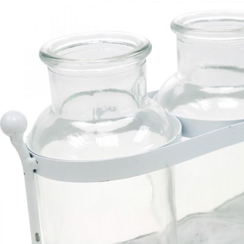 Floristik24 Blomvas apotekarflaskor apotekare glasdekoration på bricka 38cm