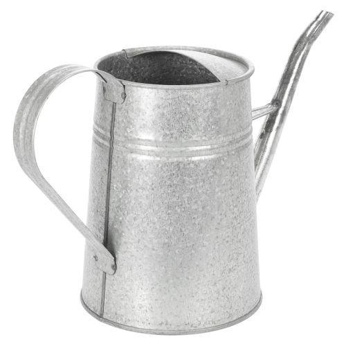 Galvaniserad dekorativ vattenkanna, metall, grå, vintage-look, 1,7L, H23cm, för snygga blomsterdekorationer och krukor | Floristik24.se