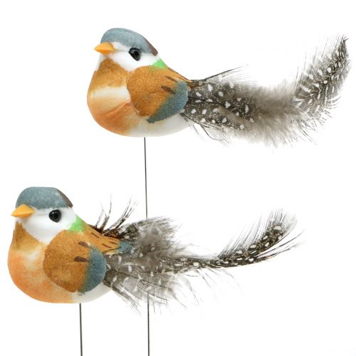 Floristik24 Mini fåglar på tråd 8cm 12st