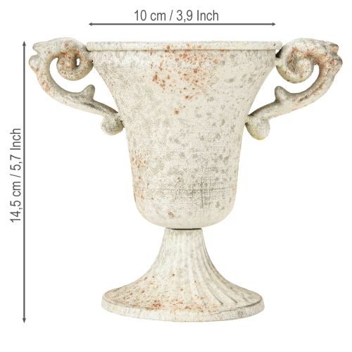 Artikel Vintage dekorativ metallkopp med handtag Shabby Chic H14,5cm