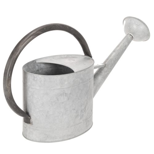 Vintage vattenkanna i metall, silvergrå, snygg trädgårdsdekoration, blomvas, L53cm H29cm | Floristik24.se