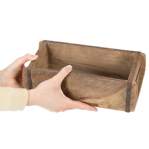 Vintage trälåda, tegelformad, 30 cm | Floristik24.se