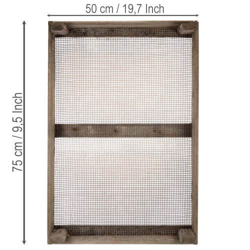Artikel Vintage trälåda med trådnät, lantlig stil, löksil, dekorativ, 75×50×14 cm