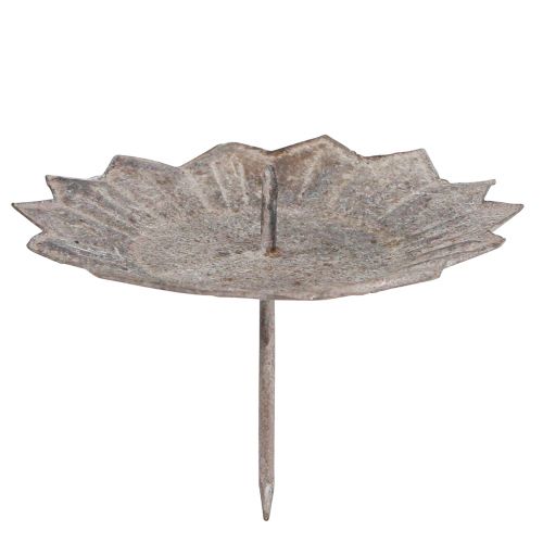 Floristik24 Vintage ljusstake grå att plugga in Ø11cm H8,5cm 4st