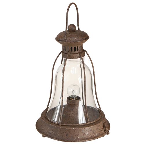 Vintage LED-lampa metall dekorativ rostlykta med timer H30cm