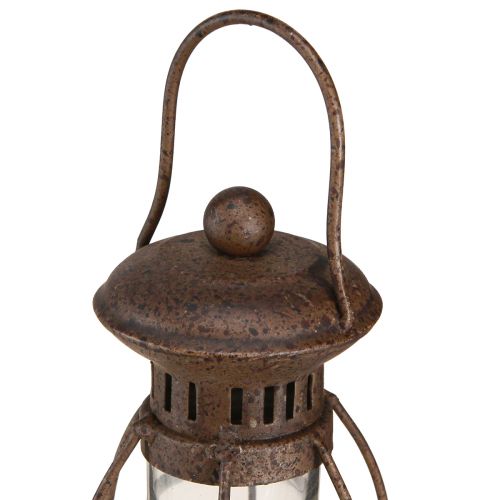 Floristik24 Vintage LED-lampa metall dekorativ rostlykta med timer H30cm