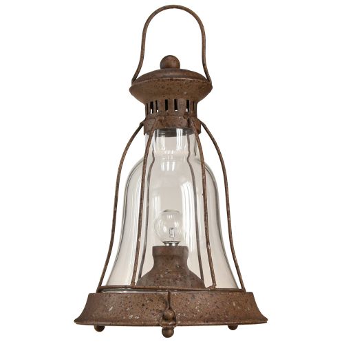 Floristik24 Vintage LED-lampa metall dekorativ rostlykta med timer H30cm