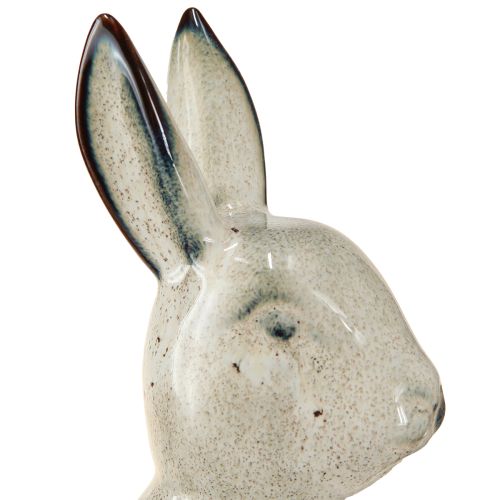 Floristik24 Keramiska Kaninfigurer Grå – Söt påskdekoration 2st 22cm