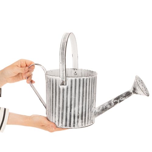 Vintage kruka Ø17cm, dekorativ vattenkanna, metallkruka shabby chic | Floristik24.se