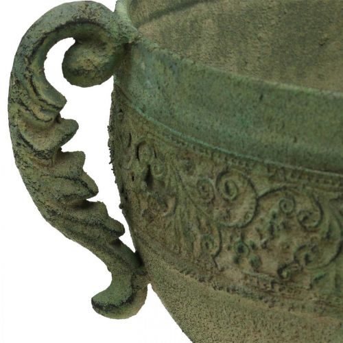 Floristik24 Vintage kopp plantering Rustik bägare i metall med handtag H26cm Ø19cm