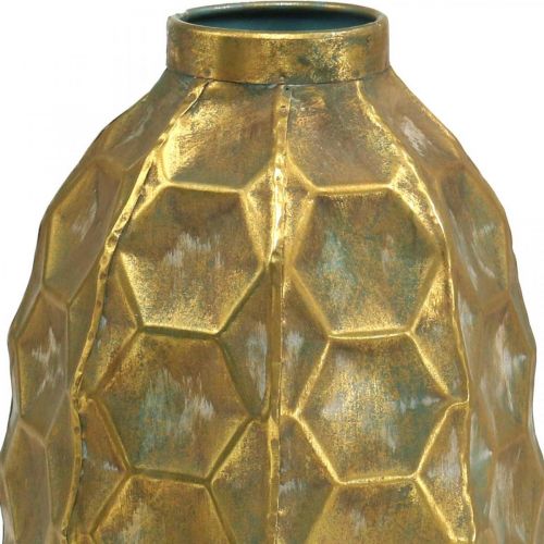 Artikel Vintage vas guld blomvas honeycomb look Ø23cm H39cm