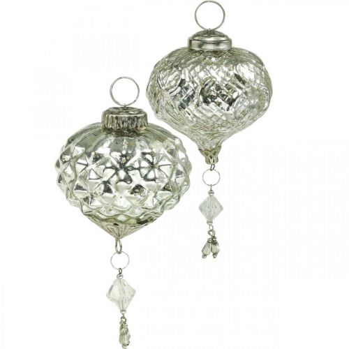Floristik24 Vintage julgransdekorationer glasdekoration H14/14,5cm 2st