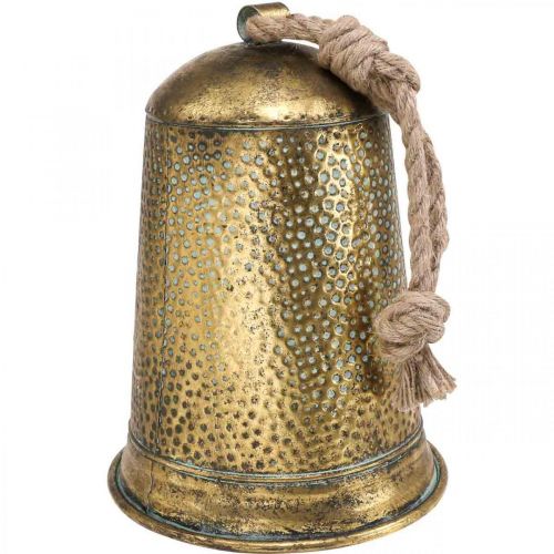 Floristik24 Deco klocka metall mässing fingerborg vintage Ø25cm H34cm