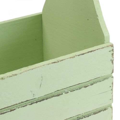 Floristik24 Vintage blomlåda träkruka grön 28×14×31cm