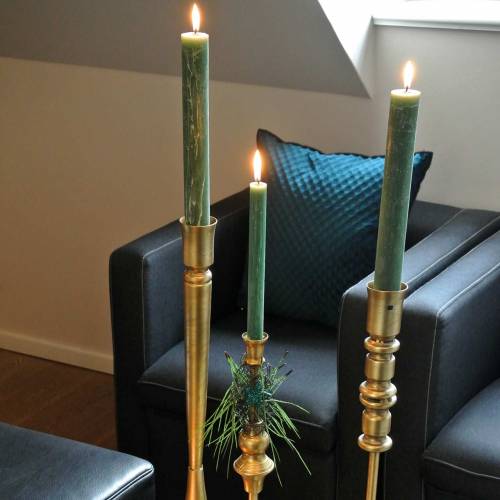 Floristik24 Ljusstake i vintage stil mässingsfärgad metall Ø12,5cm H49cm