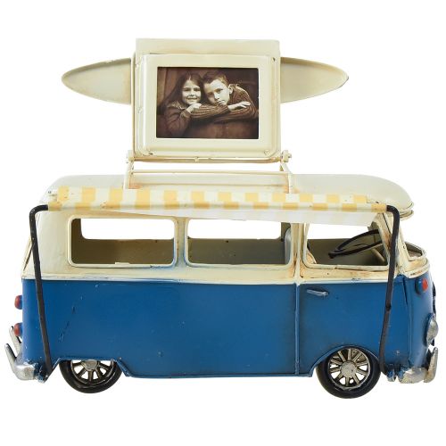 Floristik24 Vintage bordsdekoration deco buss metall med tavelram 20×15×13,5cm
