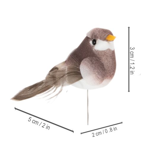 Artikel Dekorativa fåglar, konstgjord heminredning, vårfest, med färgglad fjäderdräkt, tillverkade av plast, 5 cm, 18 stycken