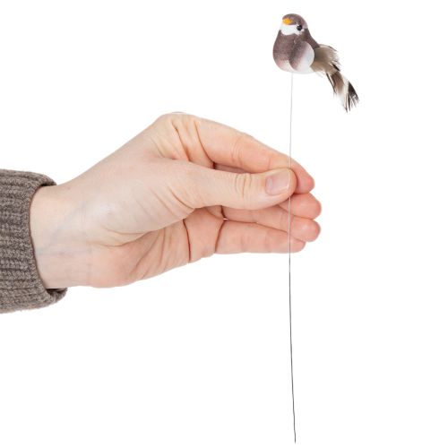 Artikel Dekorativa fåglar, konstgjord heminredning, vårfest, med färgglad fjäderdräkt gjord av riktiga fjädrar, 5 cm, 18 stycken