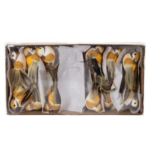 Artikel Fågeldekorationer för festliga bordsdekorationer. Mångsidiga fågelpålar, 10 cm, 12 stycken.