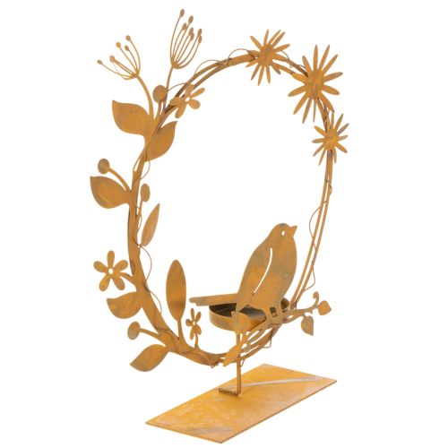 Dekorativ blomljushållare med fågelmotiv, rostfri 24×27×6 cm köpa | Floristik24.se
