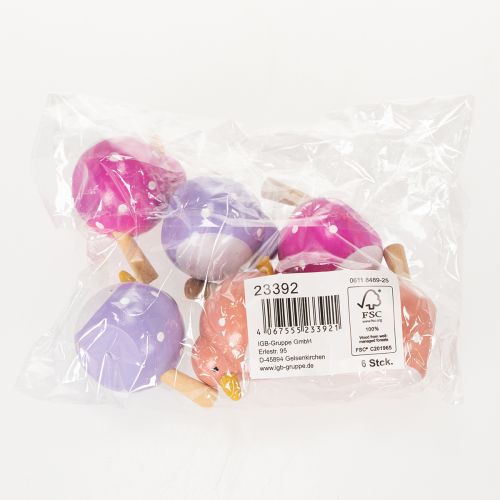 Artikel Dekorativ fågelfigur, söt och färgglad design för vardagsrummet, 6 cm, 6 stycken