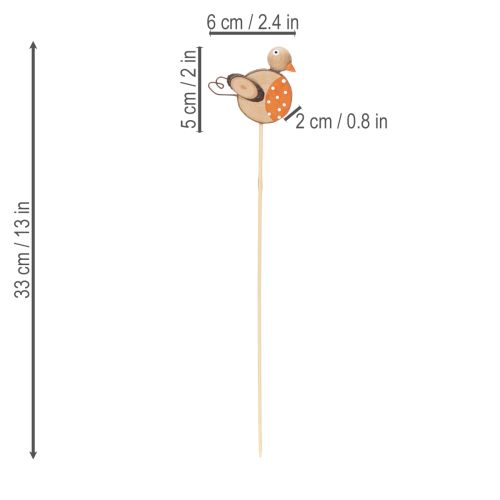 Artikel Träpinnar för fågelträdgård för kreativ dekoration på vår och sommar, 33 cm, 16 stycken