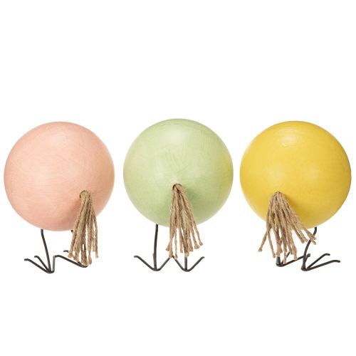 Artikel Dekorativa kycklingfigurer som ett glatt blickfång för vår och påsk, 12 cm, 3 stycken