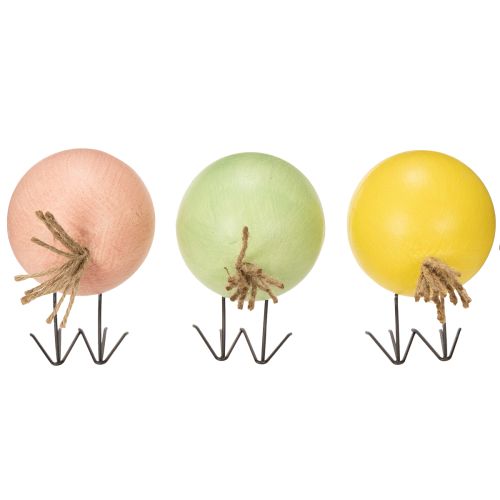 Artikel Dekorativa kycklingfigurer med rund design för lätta och lekfulla accenter, 9,5 cm, 3 stycken