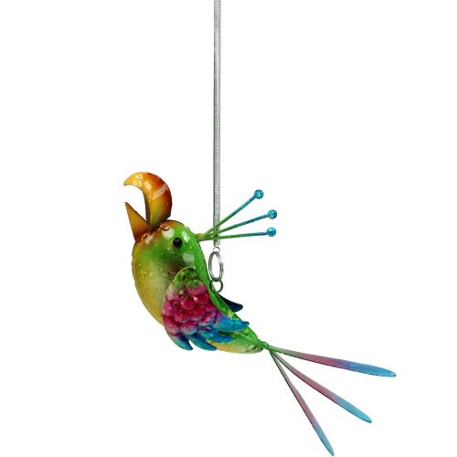 Floristik24 Fågel att hänga grön, rosa, blå 19,5cm