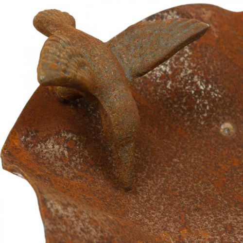 Artikel Dekorativt fågelbad, matare i rostfritt stål, antikt fågelbad Ø28cm H74cm