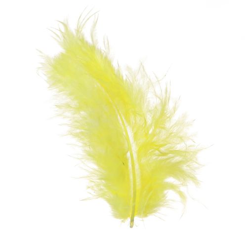 Artikel Fågelfjädrar gula för pyssel dekorativa fjädrar 5cm - 10cm 20g