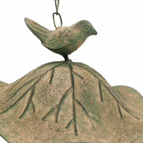 Floristik24 Fågelbad hängande metall fågelbad trädgård antik look H28cm
