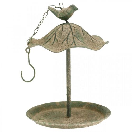 Floristik24 Fågelbad hängande metall fågelbad trädgård antik look H28cm