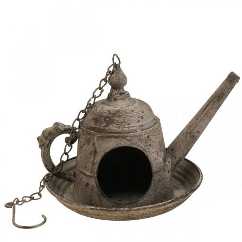Floristik24 Dekorativ fågelhus vintage dekorativ kanna metall för upphängning H51cm