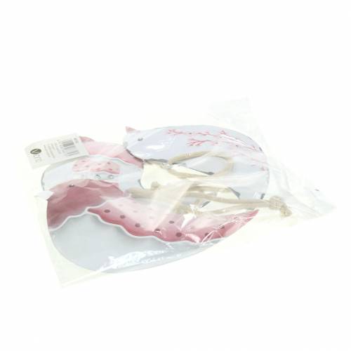 Floristik24 Fågel att hänga vit, gammal ros blandad metall 9cm 3st
