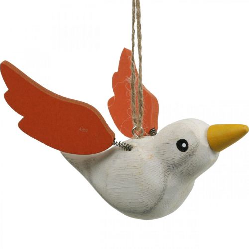 Artikel Deco fåglar trä för att hänga fågel vårdekoration 10,5cm 6st