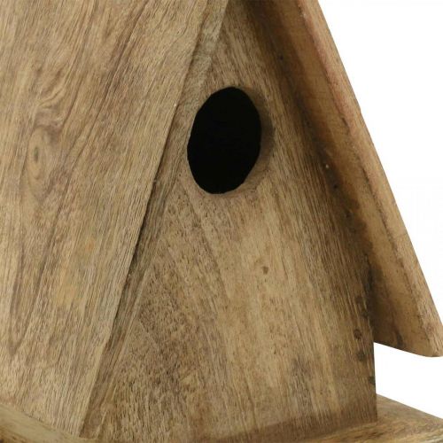 Artikel Dekorativt fågelhus, holk för stående naturträ H21cm