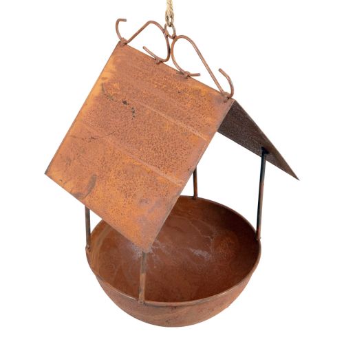 Floristik24 Dekorativt fågelhus fågelbad patina trädgårdsdekoration 18,5×20×33cm