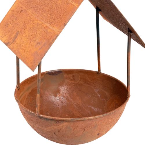Floristik24 Dekorativt fågelhus fågelbad patina trädgårdsdekoration 18,5×20×33cm