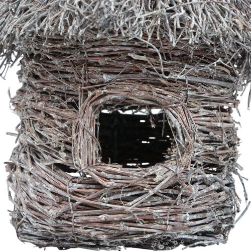 Floristik24 Dekorativ fågelkoja trä metall dekorativ trädkoja Ø17cm H26cm