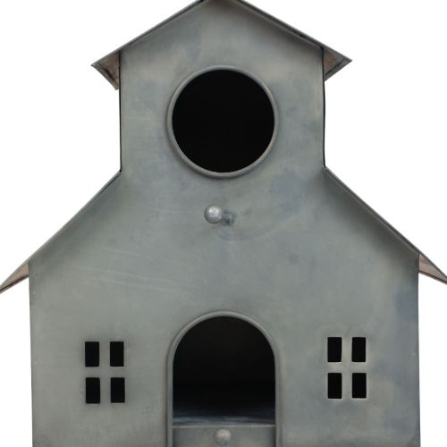 Artikel Fågelhus för upphängning av metallgrå 2-plan 24x15x26cm