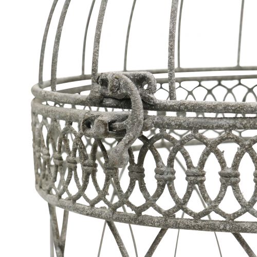 Floristik24 Fågelfågel vintage rund grå Ø22 / 18cm 2st