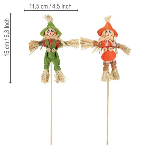 Artikel Fågelskrämmablomstänger gröna orange H16cm 16 st