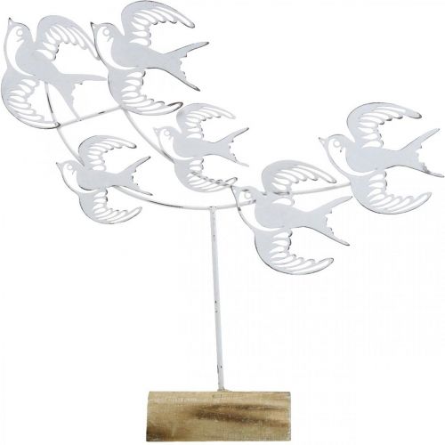 Floristik24 Svalor, bordsdekorationer, fågeldekorationer att placera Vita, naturliga färger Shabby Chic H33,5cm B32,5cm