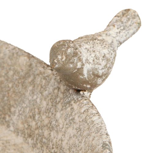 Artikel Fågelbad i metall med hjärta för upphängning av antik Ø21,5cm