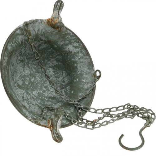 Floristik24 Fågelbad hängande fågelbad trädgård antik look grå, vit H47cm