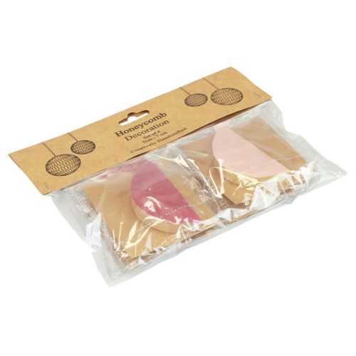 Artikel Honeycomb Balls Honeycomb Balls Bordeaux Rosa Glitter Ø7cm 4 st